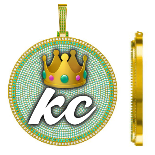 CUSTOM LETTER NECKLACE 3D BIG DISC
