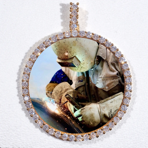 LARGE 3D CIRCLE CUSTOM PICTURE PENDANT