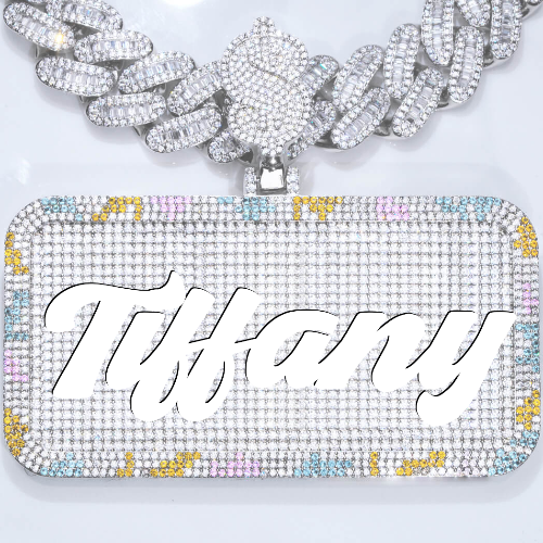 CUSTOM LETTER NECKLACE 3D COLORFUL SQUARE