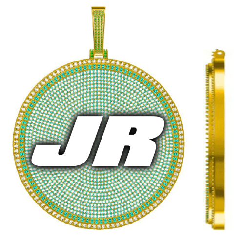 CUSTOM LETTER NECKLACE 3D BIG DISC