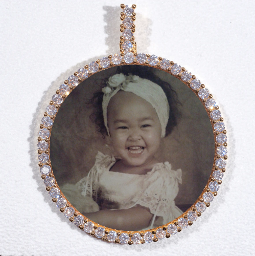 LARGE 3D CIRCLE CUSTOM PICTURE PENDANT