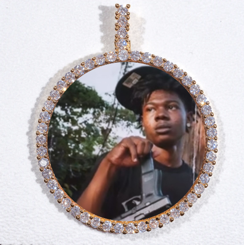LARGE 3D CIRCLE CUSTOM PICTURE PENDANT