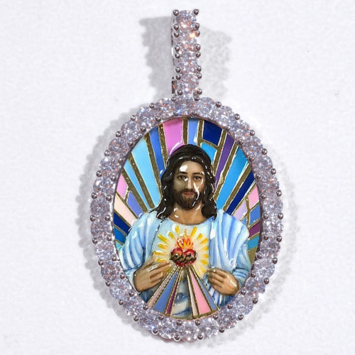 Large 3D Oval Custom Picture Pendant