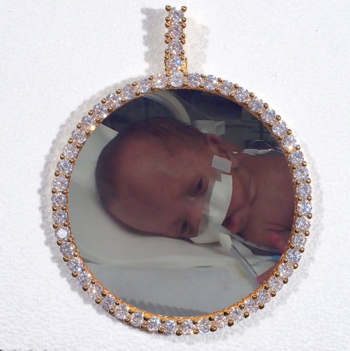 LARGE 3D CIRCLE CUSTOM PICTURE PENDANT