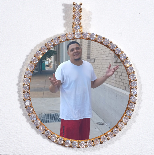 LARGE 3D CIRCLE CUSTOM PICTURE PENDANT
