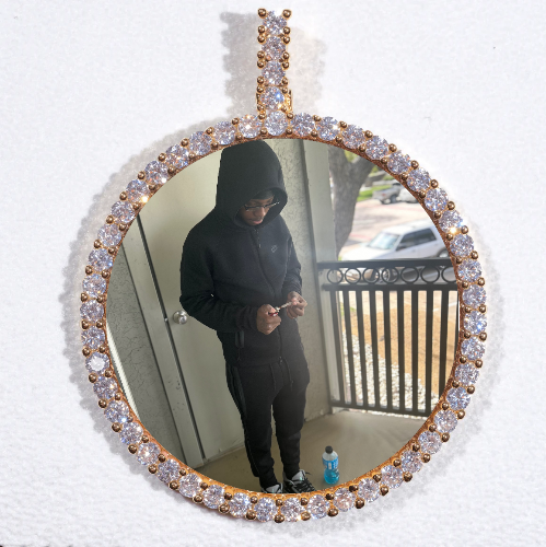 LARGE 3D CIRCLE CUSTOM PICTURE PENDANT