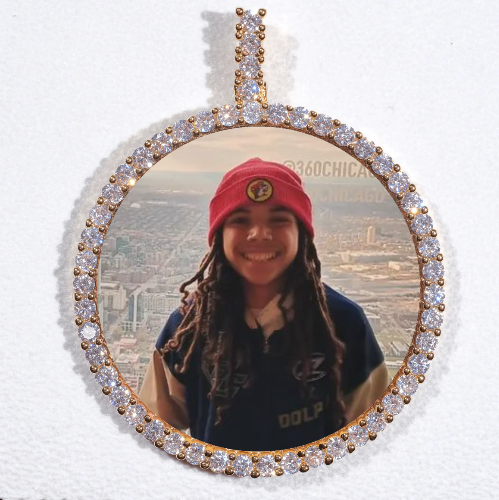 LARGE 3D CIRCLE CUSTOM PICTURE PENDANT
