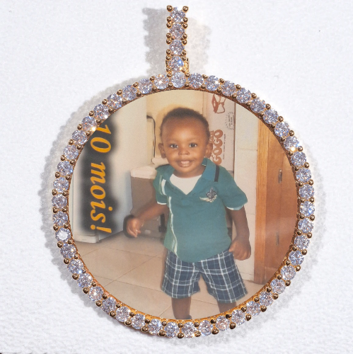 LARGE 3D CIRCLE CUSTOM PICTURE PENDANT