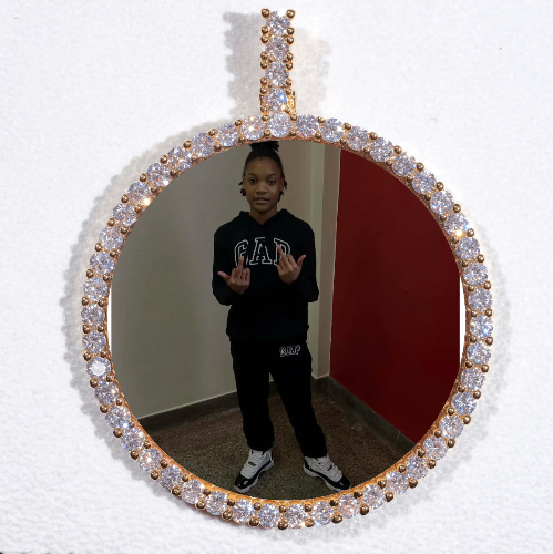 LARGE 3D CIRCLE CUSTOM PICTURE PENDANT