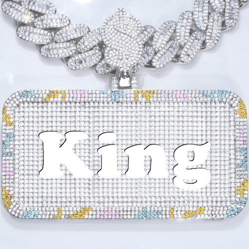CUSTOM LETTER NECKLACE 3D COLORFUL SQUARE