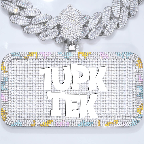 CUSTOM LETTER NECKLACE 3D COLORFUL SQUARE