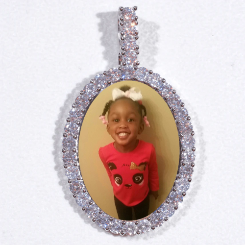 Large 3D Oval Custom Picture Pendant