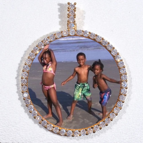 LARGE 3D CIRCLE CUSTOM PICTURE PENDANT