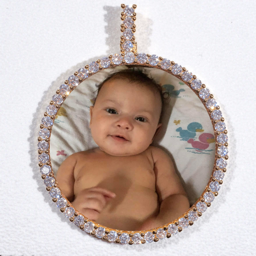 LARGE 3D CIRCLE CUSTOM PICTURE PENDANT