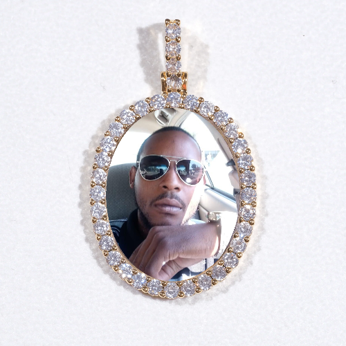3D Oval Custom Picture Pendant