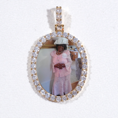 3D Oval Custom Picture Pendant