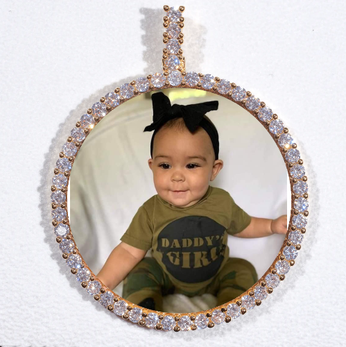 LARGE 3D CIRCLE CUSTOM PICTURE PENDANT