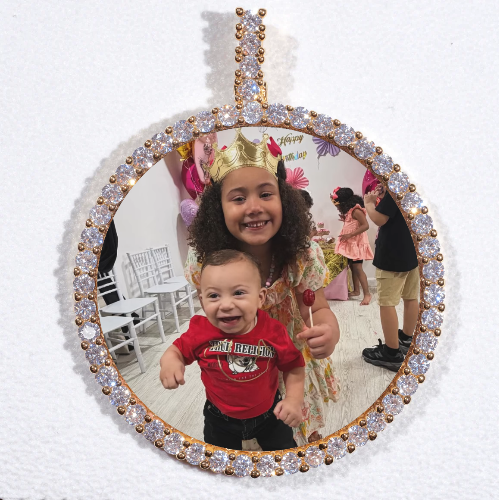 LARGE 3D CIRCLE CUSTOM PICTURE PENDANT