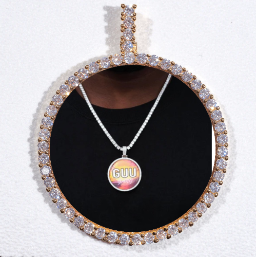 LARGE 3D CIRCLE CUSTOM PICTURE PENDANT
