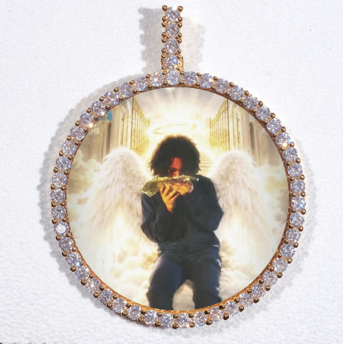 LARGE 3D CIRCLE CUSTOM PICTURE PENDANT