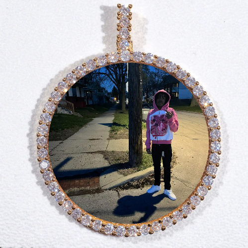 LARGE 3D CIRCLE CUSTOM PICTURE PENDANT