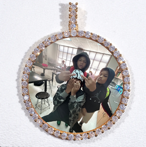 LARGE 3D CIRCLE CUSTOM PICTURE PENDANT