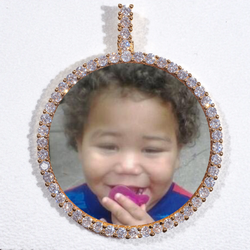 LARGE 3D CIRCLE CUSTOM PICTURE PENDANT