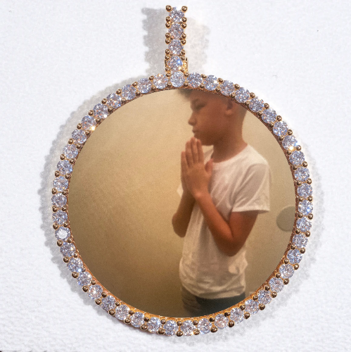 LARGE 3D CIRCLE CUSTOM PICTURE PENDANT