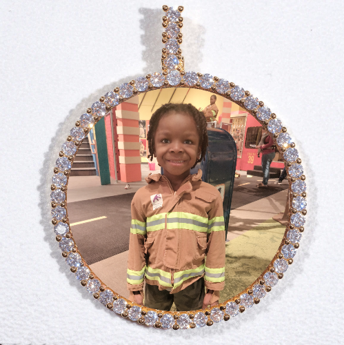 LARGE 3D CIRCLE CUSTOM PICTURE PENDANT