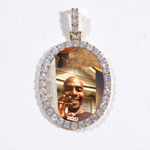 3D Oval Custom Picture Pendant