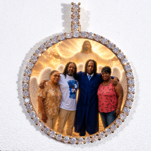 LARGE 3D CIRCLE CUSTOM PICTURE PENDANT
