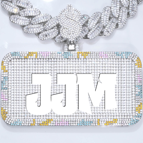 CUSTOM LETTER NECKLACE 3D COLORFUL SQUARE
