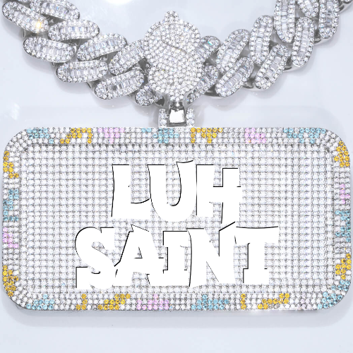 CUSTOM LETTER NECKLACE 3D COLORFUL SQUARE