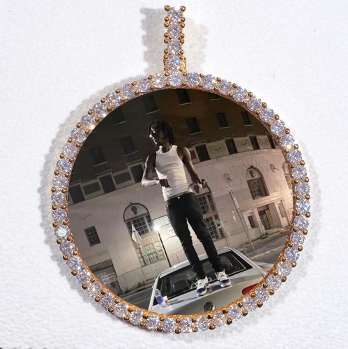 LARGE 3D CIRCLE CUSTOM PICTURE PENDANT