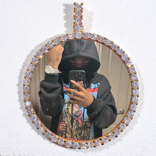 LARGE 3D CIRCLE CUSTOM PICTURE PENDANT