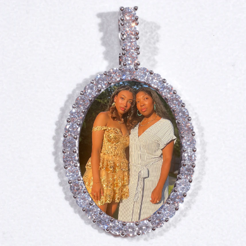 Large 3D Oval Custom Picture Pendant