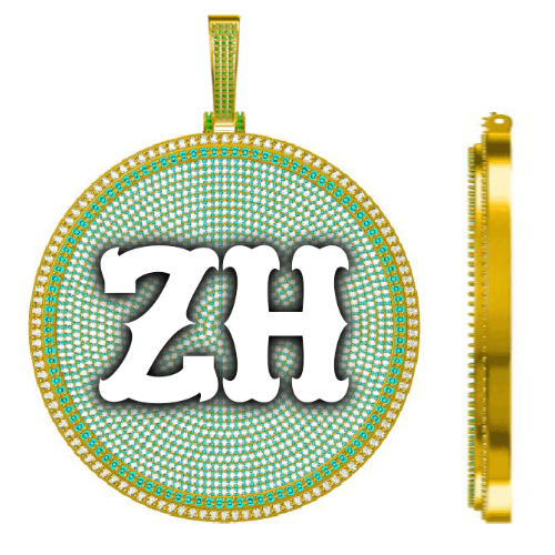 CUSTOM LETTER NECKLACE 3D BIG DISC