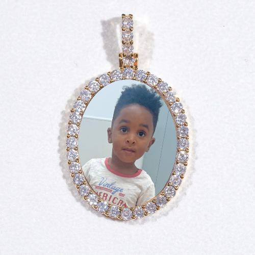 3D Oval Custom Picture Pendant