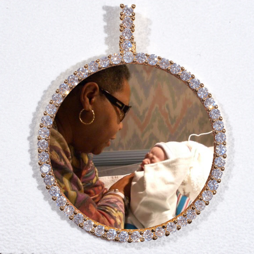 LARGE 3D CIRCLE CUSTOM PICTURE PENDANT