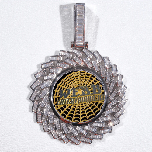 Large 3D Baguette Custom Picture Pendant