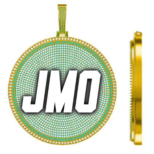 CUSTOM LETTER NECKLACE 3D BIG DISC