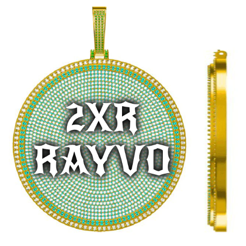 CUSTOM LETTER NECKLACE 3D BIG DISC