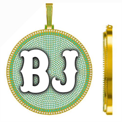 CUSTOM LETTER NECKLACE 3D BIG DISC