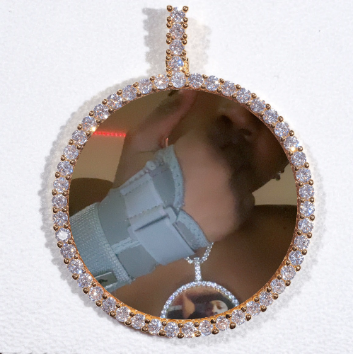 LARGE 3D CIRCLE CUSTOM PICTURE PENDANT