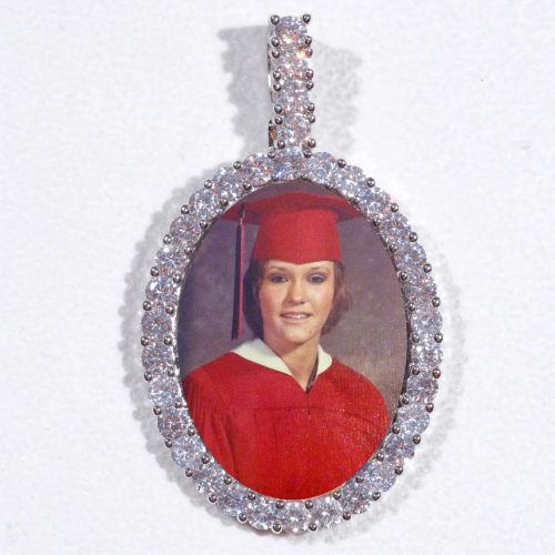 Large 3D Oval Custom Picture Pendant