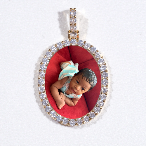 3D Oval Custom Picture Pendant