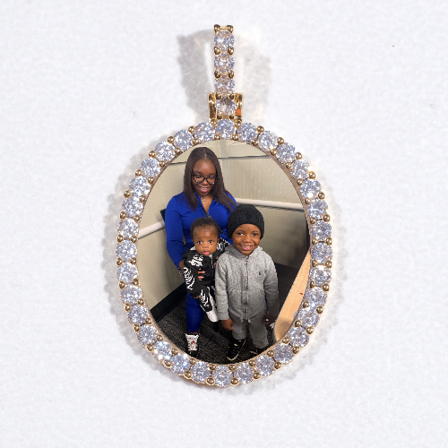 3D Oval Custom Picture Pendant