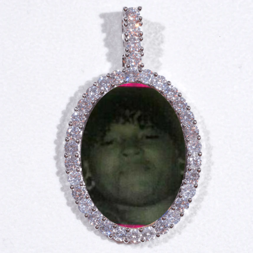 Large 3D Oval Custom Picture Pendant