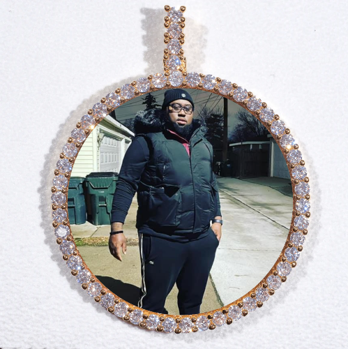 LARGE 3D CIRCLE CUSTOM PICTURE PENDANT
