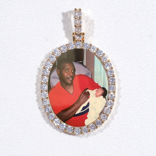 3D Oval Custom Picture Pendant